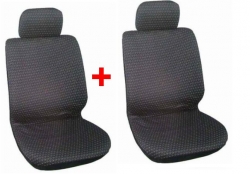 Seat cover set 1pc+1pc., black with yellow dots ― AUTOERA.LV