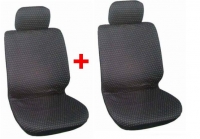 Seat cover set 1pc+1pc., black with yellow dots