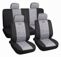 Universal car seat cover set, black/grey