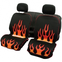 Seat cover set - Carpoint Flames Red