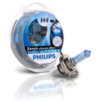 Set of  - PHILIPS H4 60/55W BLUE VISION ULTRA XENON EFFECT, 12V