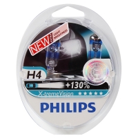 Set of PHILIPS H4 60/55W X-TREME VISION +130%, 12V 
