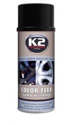 Melnā matēta gumijotā krāsa - K2 Color Flex, 400ml. ― AUTOERA.LV