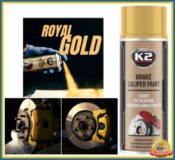 Краска температура стойкая для суппортов (эффект золота) - K2, 400мл.   ― AUTOERA.LV