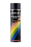 Vienkomponenta tekstūras krāsa plastmasai - MOTIP Texture Spray Black melna, 500ml
