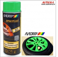 Green glossy rubber-type paint - Motip Plasti Dip, 400ml. 