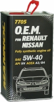 Синтетическое масло Mannol NISSAN, RENAULT SAE 5W-40, 4L 