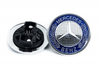 Front hood badge Mercedes-Benz, 57mm (blue)