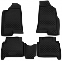 Rubber floor mats set for Hummer H3 (2005-2010), with edges