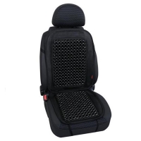 Seat cover with wood inserts, black