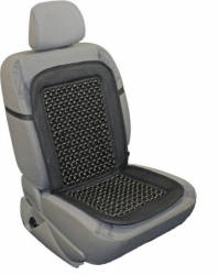 Seat cover with wood inserts, gray ― AUTOERA.LV