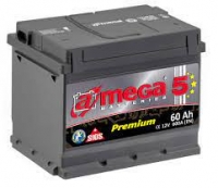Car battery  - AMEGA Premium-5,  60Ah, 600A, 12V (-/+)