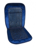 Seat cover with wood inserts, blue