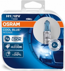 H1 55W Osram COLOR BLUE +20%, 12V (4200K) ― AUTOERA.LV