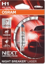 Лампочка  - OSRAM NIGHT BRAKER LASER  H1 55W (+150%), 12V  ― AUTOERA.LV