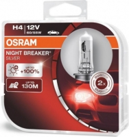К-т лампочек - OSRAM NIGHT BRAKER SILVER H4 60/55W (+100%), 12В
