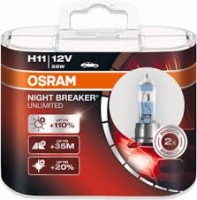 2pcs x Osram H11 Night Braker +110% 55W, 12V 
