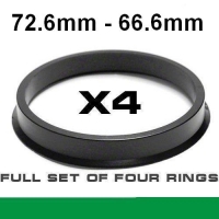 Wheel hub centring ring 72.6mm ->66.6mm 