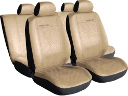 Car seat cover set with zippers ALCANTARA, beige ― AUTOERA.LV