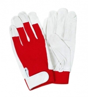 Leather gloves with cotton inserts , 10"
