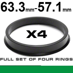 Центрирующее кольцо для алюминиевых дисков 63.3mm ->57.0mm ― AUTOERA.LV