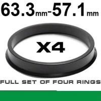 Wheel hub centring ring 63.3mm ->57.0mm