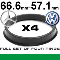 Центрирующее кольцо для алюминиевых дисков 66.6mm ->57.1мм