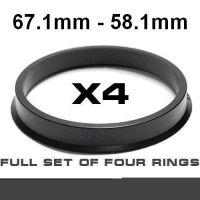 Центрирующее кольцо для алюминиевых дисков 67.1mm ->58.1mm