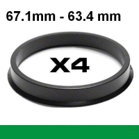 Wheel hub centring ring 67.1mm ->63.4mm