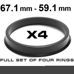 Центрирующее кольцо для алюминиевых дисков  67.1mm ->59.1mm ― AUTOERA.LV