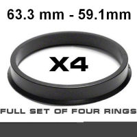 Центрирующее кольцо для алюминиевых дисков 63.3->58.1mm 