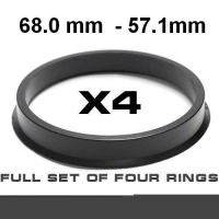Wheel hub centring ring 68.0mm ->57.1mm