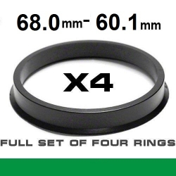 Центрирующее кольцо для алюминиевых дисков 68.0мм ->60.1мм ― AUTOERA.LV