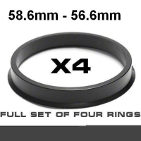 Wheel hub centring ring  58.6mm ->56.6mm