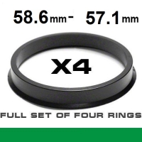 Центрирующее кольцо для алюминиевых дисков 58.6mm ->57.1мм
