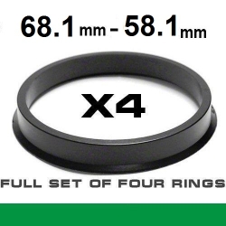 Центрирующее кольцо для алюминиевых дисков  68.1мм ->58.1мм ― AUTOERA.LV