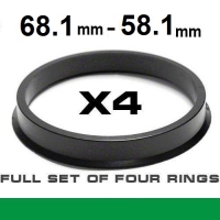 Wheel hub centring ring  68.1mm ->58.1mm
