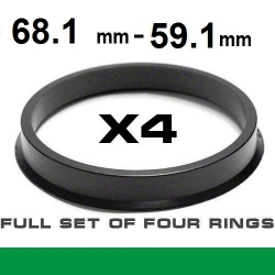 Центрирующее кольцо для алюминиевых дисков  68.1мм ->59.1мм ― AUTOERA.LV