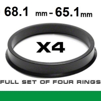 Wheel hub centring ring  68.1mm ->65.1mm