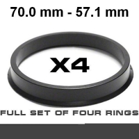 Центрирующее кольцо для алюминиевых дисков / ⌀70.0->57.1mm