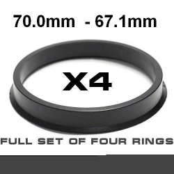 Центрирующее кольцо для алюминиевых дисков ⌀70.0mm ->⌀67.1mm ― AUTOERA.LV