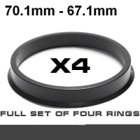 Центрирующее кольцо для алюминиевых дисков 70.1mm ->67.1mm