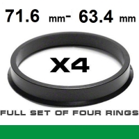 Центрирующее кольцо для алюминиевых дисков 71.6mm ->63.4mm