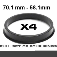 Центрирующее кольцо для алюминиевых дисков ⌀70.1mm->⌀58.1mm
