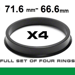 Центрирующее кольцо для алюминиевых дисков ⌀71.6mm ->⌀66.6mm ― AUTOERA.LV