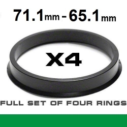Центрирующее кольцо для алюминиевых дисков  71.1мм ->65.1мм ― AUTOERA.LV