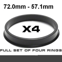 Центрирующее кольцо для алюминиевых дисков 72.0мм ->57.1mm мм