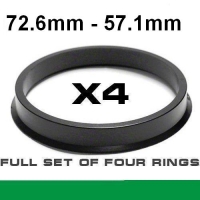 Wheel hub centring ring 72.6mm ->57.1mm