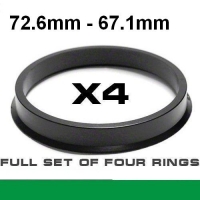 Wheel hub centring ring 72.6mm ->67.1mm