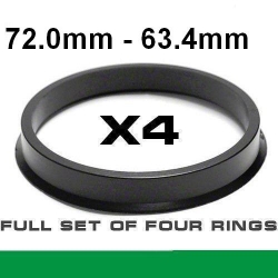 Центрирующее кольцо для алюминиевых дисков 72.0мм ->63.4мм  ― AUTOERA.LV